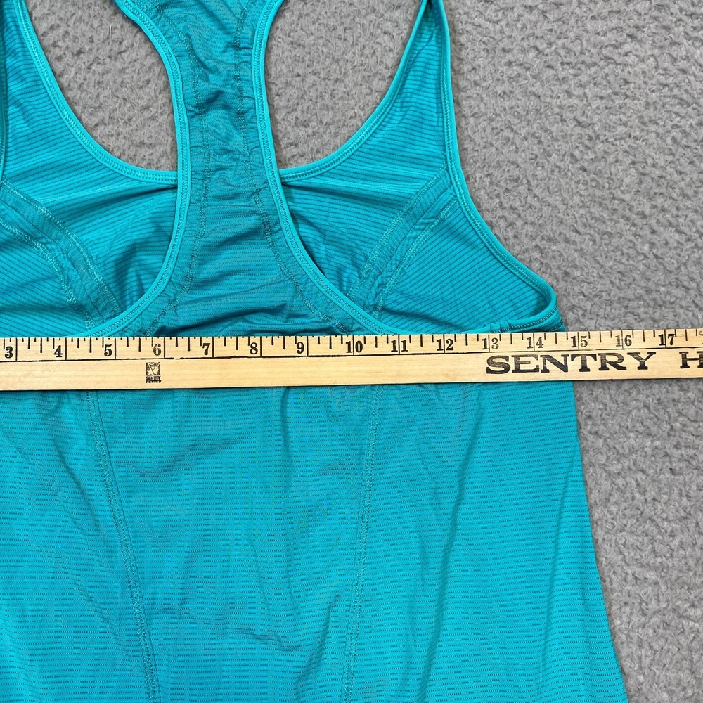 Lululemon Top‎ Women's 4 Racerback Turquoise Ruched Inside Pocket Yoga Pilates - Picture 5 of 6